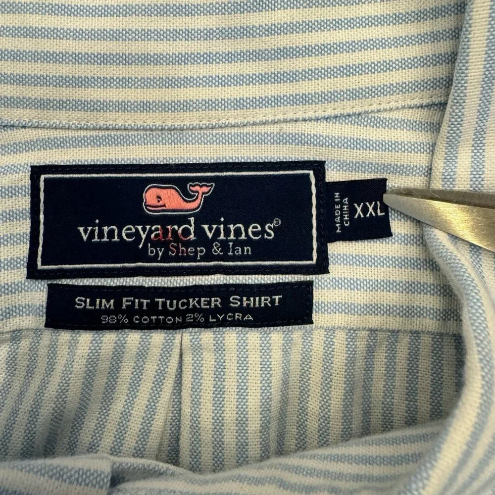 Vineyard Vines Colorblock Striped Slim Fit Tucker Button Down Shirt Men's Sz 2XL